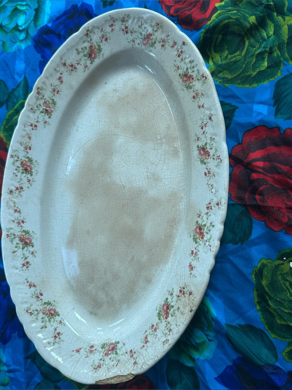 Antique Floral Celery Tray